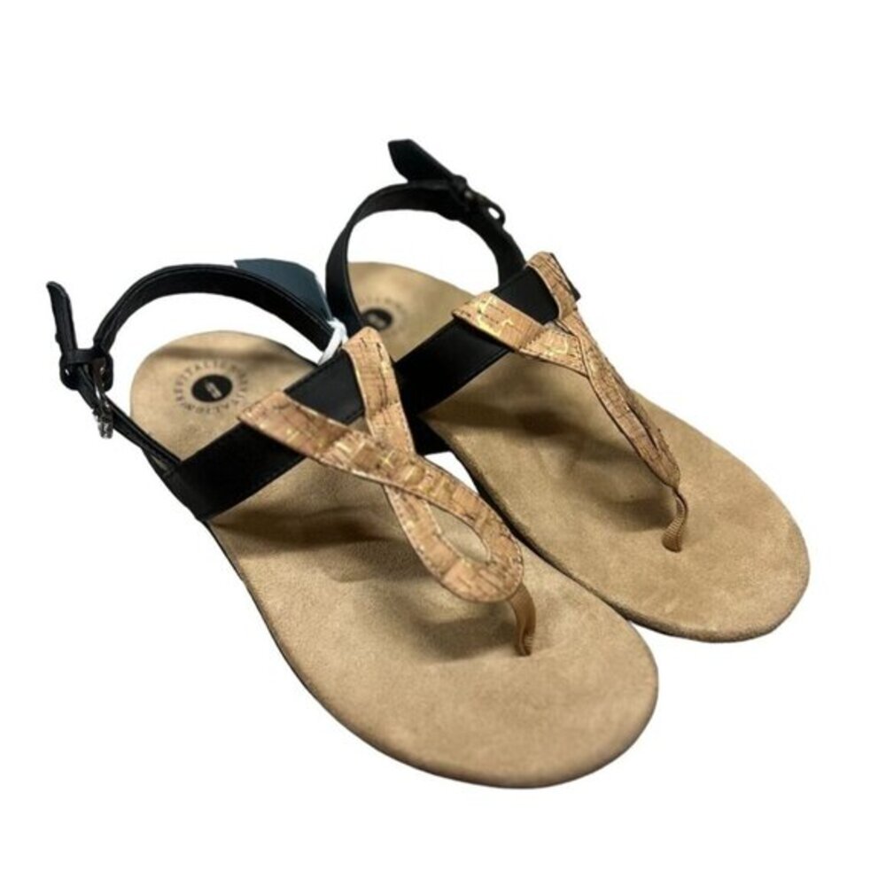 Women's Revitalign Starling‎ Black Sandals Size 8B NWT